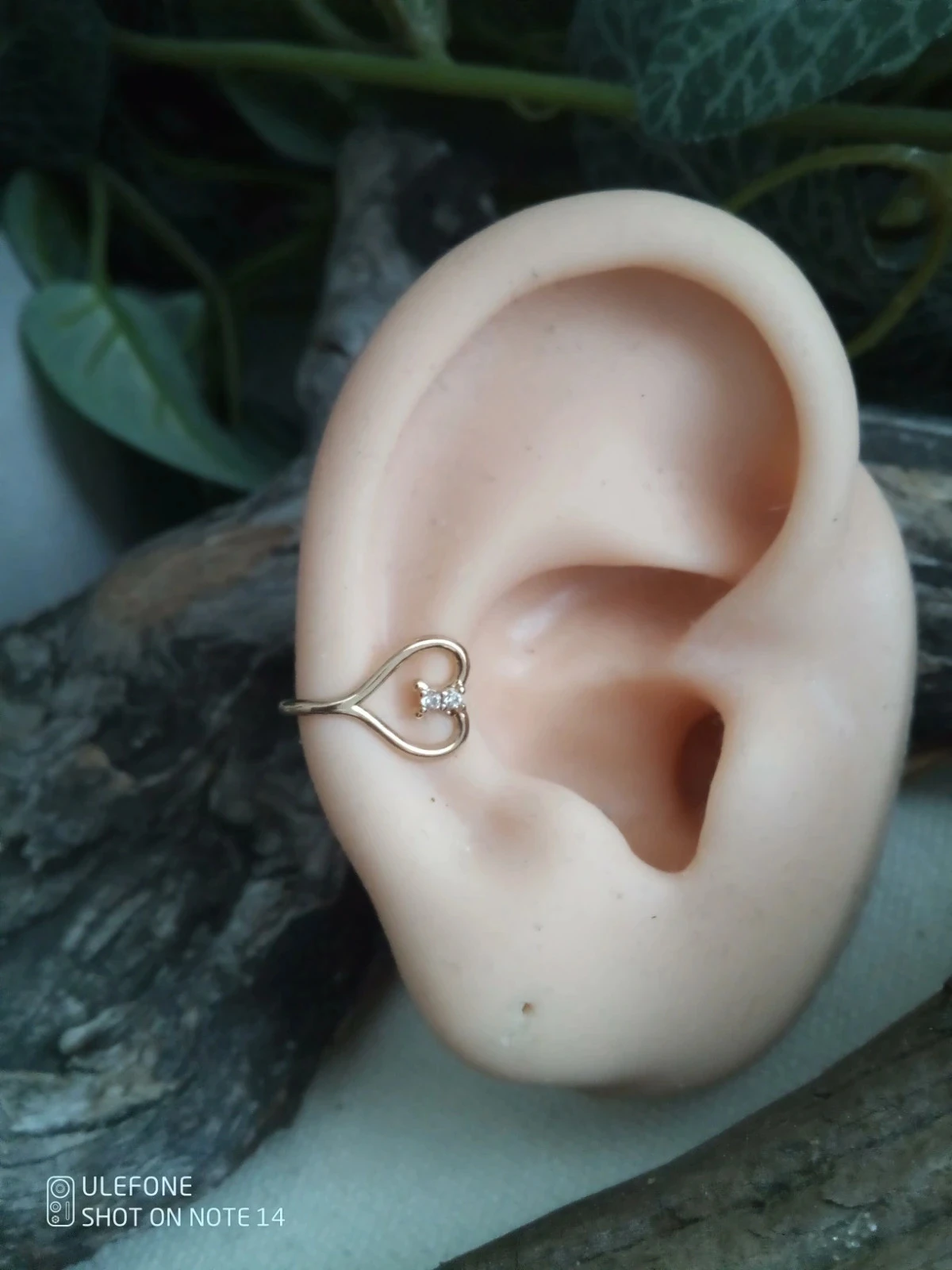 Clip oreille cœur avec zircon – photo 2
